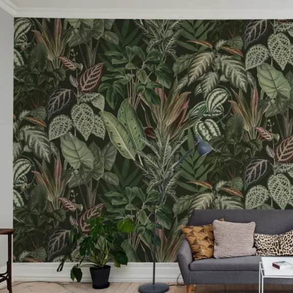 Fototapete mit großflächigem Motiv an einer Wand in modernem Wohnraum in Düsseldorf.